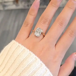 Trendy Design 925 Moissanite 4.5Carat 8x11mm <b>Cushion</b> Cut Engagement <b>Ring</b> for Women Sterling Silver Yellow Gold Plated - Product Image 6