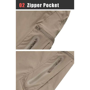 <b>Men's</b> Quick Dry Hiking Pants Khaki Color Zip Fly Water Resistant Regular Fit Outdoor Pants with Pockets All Seasons Wear - Product Image 5