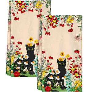 Essuie-tout de cuisine en coton 100% imprimé numérique personnalisé, motif floral, vente en gros - Product Image 6