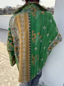 Vintage <b>Kantha</b> Wholesale Stylish <b>Jackets</b> Handmade Patchwork Floral Pattern V-neck Cotton Quilted <b>Jackets</b> | Custom Designs - Product Image 4
