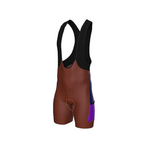 Cuissard de cyclisme pour homme marron et violet, style ajusté, anti-humidité - Product Image 1