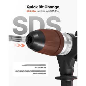 20V Battery Powered Rotary <b>Hammer</b> Drill 1-9/16 SDS-Max Heavy Duty Cordless Includes 2 Batteries Charger Power <b>Hammer</b> Drills - Product Image 4