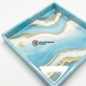 ถาดลายหินอ่อนสีน้ำเงินเข้ม – ถาดเรซิ่นทรงสี่เหลี่ยมทำมือสำหรับวางของและจัดระเบียบ - Product Image 4