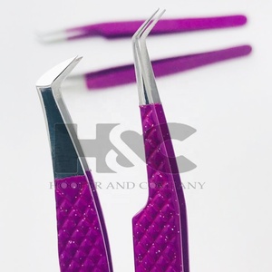 Pinzas de visón con logotipo personalizado, nuevas pinzas de extensión de pestañas con agarre de diamante de acero inoxidable, herramienta de belleza sostenible - Product Image 1