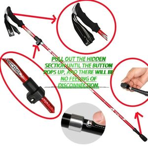 Bastones de Trekking Plegables Ligeros de 5 Secciones con Bloqueo Externo Seguro, Longitud Ajustable, Bastones de Caminata Ergonómicos y Resistentes para - Product Image 3