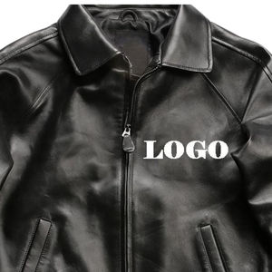 Chaqueta Bomber de Piel de Oveja Genuina para Hombre, Personalizada OEM, de Alta Calidad, Hecha a Mano, Estilo Vintage - Product Image 4