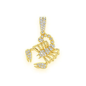 Collar con Colgante de Escorpión Personalizable en Oro Sólido de 14K para Hombre, con Piedra Natural de Corte Brillante, Estilo Hip Hop, para Cumpleaños - Product Image 1