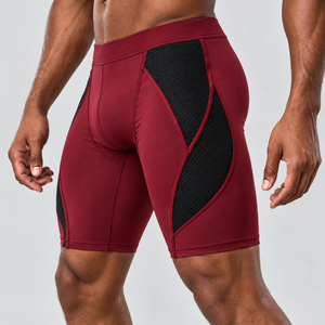 <b>Men</b> Compression <b>Shorts</b> Solid Color Custom Design Breathable Moisture Wicking Sporty Mid <b>Waist</b> <b>Elastic</b> <b>Waist</b> Compression <b>Shorts</b> - Product Image 2
