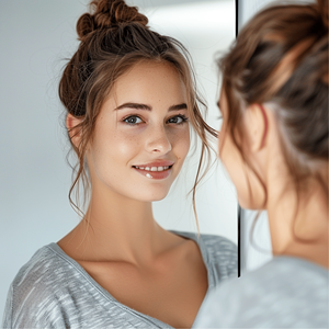 กระจกติดผนังทรงสี่เหลี่ยมยาวถึงขอบบางสีดำอะลูมิเนียมอัลลอย63 "* 27" สำหรับห้องนั่งเล่นห้องนอนแขวนมุมขวา - Product Image 4