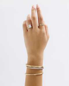 Baguette Cut Lab Grown Diamond <b>Cuff</b> <b>Bracelet</b> Custom 14K Solid Gold Dainty Hinged Bangle Stacking Bangles Factory Price Wholesale - Product Image 6