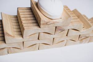 UO Artisian Wooden <b>Soap</b> Dish for Shower | Self Draining Bar <b>Soap</b> Bathroom | ROWER Wooden <b>Soap</b> Dish <b>Set</b> Rectangle Minimalist UO - Product Image 6