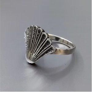 925 Sterling <b>Silver</b> Handmade <b>Plain</b> Sea Shell Design <b>Ring</b> From Jewelry Manufacturer at Wholesale Price Buy - Product Image 2