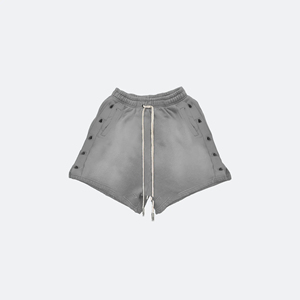 Shorts pour homme 2026 en toile 100% coton épais, style vintage, décontracté, délavé à l'acide, avec taille élastique, ourlet brut, personnalisable - Product Image 6