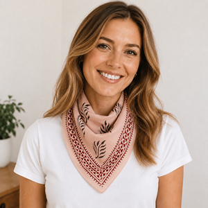 Cotton <b>Square</b> <b>Scarf</b> With Leaf Pattern Bandana Multifunctional Casual Wear For Spring Autumn Unisex - Product Image 1