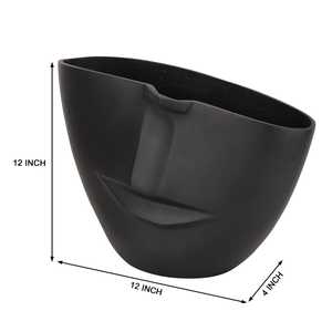 Modern Minimalist Black Elliptical Planter PP Material Lightweight Indoor Flower Pot for Green Plants Home Decor - Product Image 5