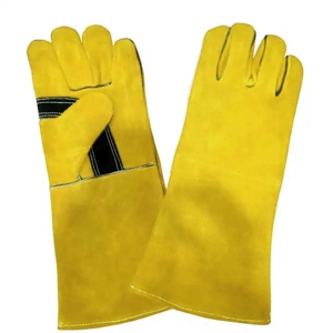 Gants de soudage en cuir de vachette pleine fleur haute performance, antistatiques, antidérapants, renforcés, résistants à l'abrasion, avec manchette de sécurité - Product Image 5