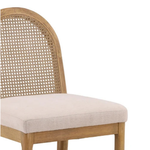 Chaise de salle à manger rembourrée de style mid-century modern avec pieds en bois et coussin en laine pour usage domestique ou commercial - Product Image 4
