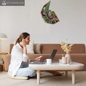 Étagère Murale en Bois en Forme de Lune Croissante pour Cristaux, Vente en Gros, MOQ, Décoration Murale - Product Image 4