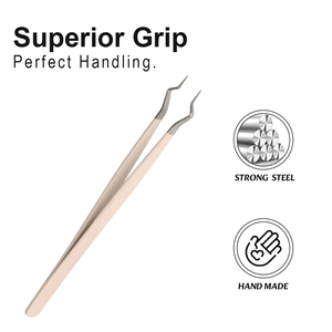 Pince à épiler professionnelle Iso Pro en acier inoxydable pour extensions de cils, avec poignée antidérapante et conception de précision - Product Image 4