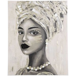 Dipinto a Mano su Tela: Donna Africana in Oro, 39,25 x 31,5 Pollici, Decorazione per la Casa, Opera d'Arte della Cultura Africana Splendidamente Realizzata - Product Image 1