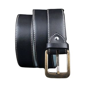 2026 Men's Dress Belt High Quality Genuine Leather Stylish Feather <b>Edge</b> Customized Logo Tan Color Handmade Formal Alloy Brand - Product Image 5