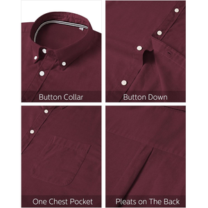 Camisa de Vestir Personalizada para Hombre, de Manga Larga, con Microcuello a Cuadros, de Algodón, con Botones, para Oficina, Ropa Formal, Elegante y Profesional - Product Image 4