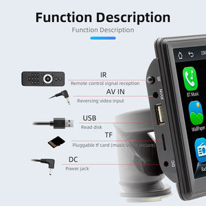 Appareil de navigation portable 7 pouces B500W, moniteur de voiture, support CarPlay, téléphone mobile, Android <span class=keywords><strong>Auto</strong></span>, lecteur MP5 portable pour voiture - Product Image 4