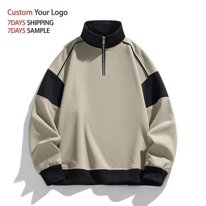 เสื้อสเวตเชิ้ตผู้ชายคอเต่าแบบซิป ¼  ผ้าฝ้าย 100% สำหรับออกกำลังกาย  แบบเรียบ  รับผลิตตามแบบ ODM พร้อมสกรีนโลโก้ - Product Image 2
