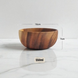 Tazón de ensalada rústico hecho a mano de madera de acacia, decoración de cocina estilo granja, tazón de servir de madera, tazón de ensalada de madera, tazón de cena de madera - Product Image 5