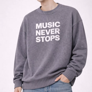 Pull en tricot épais unisexe grande taille surdimensionné, broderie, impression/logo personnalisés, jacquard, col rond, automne, 100% acrylique, ODM - Product Image 1