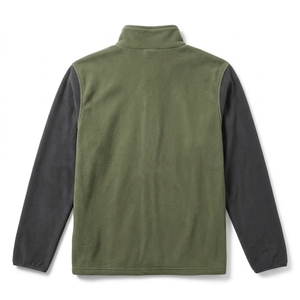 Custom Logo Embroidered <b>Men</b> Bomber Jacket Full Zip Two Tone Olive Grey Stand Collar <b>Thermal</b> Hooded Eco-Friendly Windproof Winter - Product Image 2