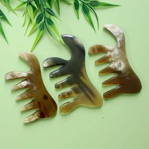 Handmade Natural Buffalo Horn Eco-Friendly Seamless Anti-Static Detangling <b>Beard</b> Styling Barber Hair <b>Care</b> Comb - Product Image 2