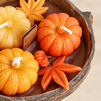 Arovi - Bougies parfumées à la citrouille, bol en coquille de noix de coco, bol en forme de bateau et tasse à poignée pour cadeaux d'automne