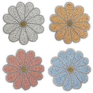 Sous-verres à thé de style floral, isolation inédite, décoration de bureau et cadeau d'accompagnement, style perles de riz, artisanat d'exportation - Product Image 2