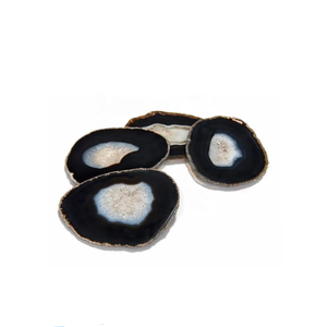 Posavasos de ónix negro de alta calidad en oferta, posavasos redondos de piedra de cristal para bebidas con soporte para café para el hogar - Product Image 6