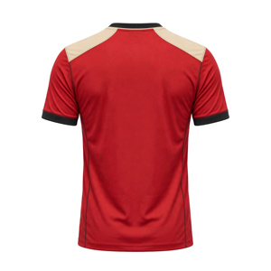 อัมคูร์เสื้อยืดคอกลมแขนสั้นสีแดงสำหรับผู้ชาย ทรงปกติ ระบายความชื้นได้ดี ผ้าถัก สีพื้น โลโก้ด้านหน้า 340 กรัม - Product Image 2