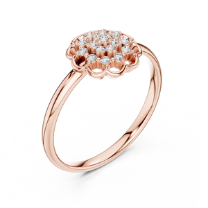 Bague de fiançailles de luxe en moissanite à grappe florale, en argent sterling 925 / or rose 10K 14K 18K, plaqué or 14K pour femme - Product Image 2