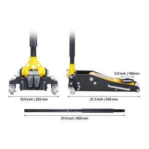 Martinetto idraulico da corsa in alluminio per impieghi gravosi da 2 tonnellate (4400 libbre) a basso profilo con sollevamento rapido a doppio pistone - Product Image 5