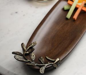 Plateau ovale en bois de manguier, plateau de service en bois de manguier chaud, plat en bois de manguier naturel - Product Image 5