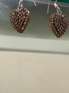 Pendientes Colgantes en Forma de Corazón para Mujer, Plateados en Oro Blanco, con Gemas de Moda, Hechos a Mano con Circonita Cúbica, Venta al Por Mayor - Product Image 2