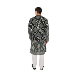 <b>Men's</b> Festive Embroidered <b>Kurta</b> Set with Patchwork & Floral Design-Georgette Designer Wear - Product Image 3
