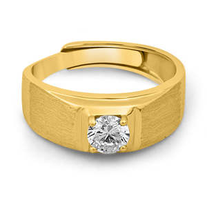 Wholesale Radiant Glow CZ Gold Plated 925 <b>Sterling</b> <b>Silver</b> Adjustable <b>Ring</b> for <b>Men</b> Luxury Daily Wear Gift Jewelry Handmade Bulk - Product Image 1