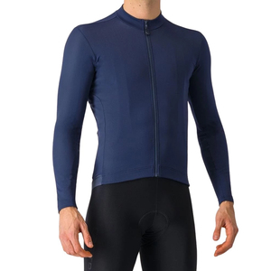 Maillot de cyclisme unisexe grande taille à manches longues, léger, respirant, avec fermeture éclair intégrale, col montant, coupe athlétique pour vélo de route - Product Image 1