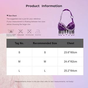 Sujetador con cuello Halter para danza del vientre para mujer, Top corto <span class=keywords><strong>de</strong></span> baile, disfraz <span class=keywords><strong>de</strong></span> actuación para disfraces <span class=keywords><strong>de</strong></span> escenario, competiciones <span class=keywords><strong>de</strong></span> fiestas, Samba Cha-Cha español - Product Image 6