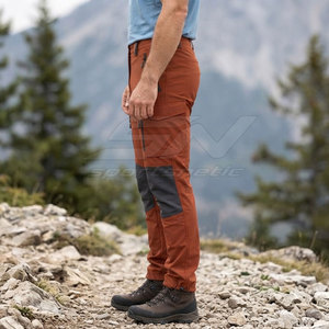 Lightweight Trekking <b>Pants</b> For Men With <b>Cargo</b> Pockets <b>Stretch</b> Fabric Adjustable Cuffs Durable Stitching And Outdoor Comfort - Product Image 5