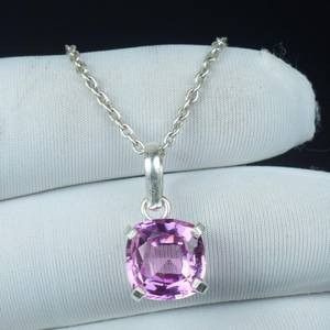 จี้คุนไซต์สีชมพูสมบูรณ์แบบ สร้อยคอโบโฮทำมือ หินประจำเดือนกุมภาพันธ์ เงินแท้ 925 ของขวัญวันครบรอบ - Product Image 1