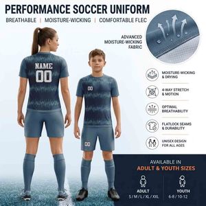 Camisetas de Fútbol Personalizadas para Hombre, Edición Jugador de Equipo, 100% Poliéster, Manga Corta, Tela Transpirable de Secado Rápido - Product Image 3