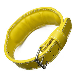 Cinturón de Levantamiento de Pesas de Cuero Amarillo con Hebilla Ajustable, Soporte Lumbar para Entrenamiento de Fuerza, Unisex, para Gimnasio - Product Image 1