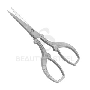 Professional Straight Cuticle Scissors with Vintage Victorian-Style Engraved Handles and <b>Sandblasted</b> Matte Finish - Product Image 3