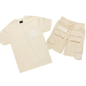 Conjunto Deportivo para Hombre, Camiseta y Pantalones Cortos, Traje Casual de Dos Piezas para Gimnasio, Entrenamiento, Ejercicio Diario, Comodidad - Product Image 2